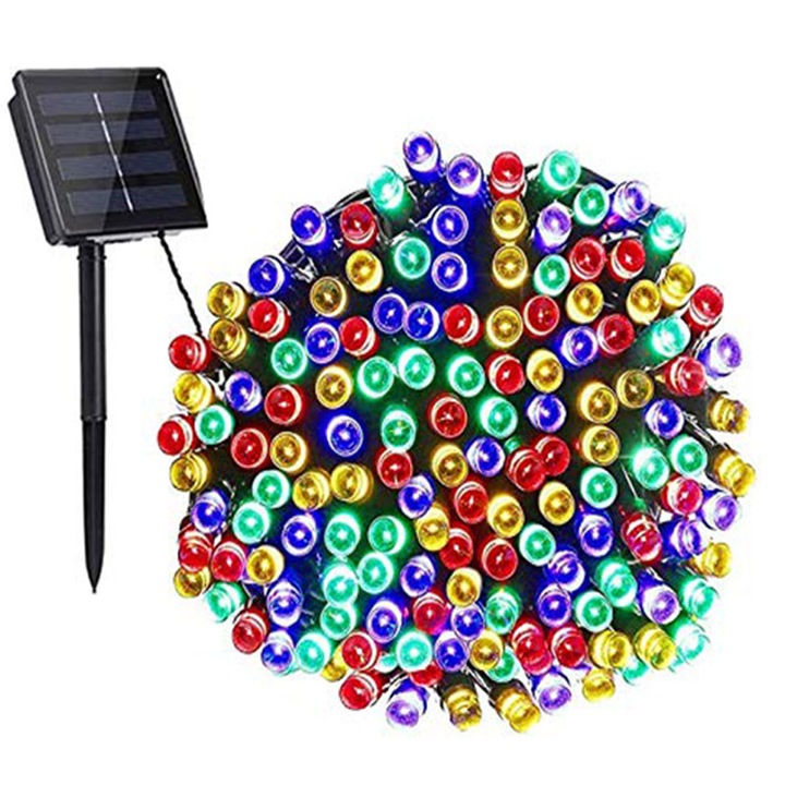 Многоцветна LED гирлянда 100LED, външно и вътрешно осветление, 2 режима на осветление, IP44 защита, 360° видимост