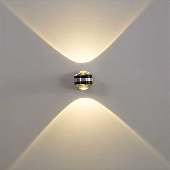 Modern alumínium LED fali lámpa, meleg fény, elegáns design, 220V, 30.000h, 2 darabos szett