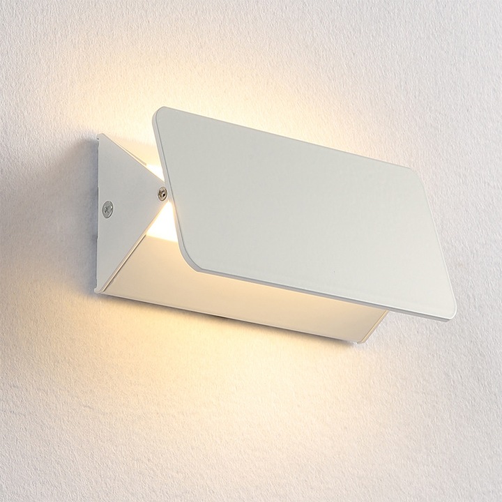 Aplica exterioara LED, alb, 20cm, design modern, IP65, pentru gradina, terasa, balcon