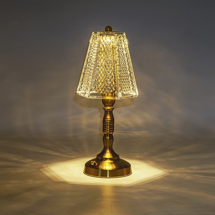 Преносима настолна лампа с батерия 1200mAh, 3 цвята, метал, за бюро или на открито