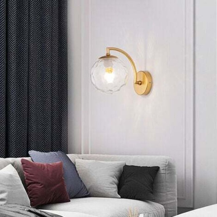 Aplica de perete, 12W, dimabil, lumina LED, aurie, design modern