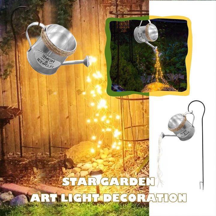 LED градинска лампа, тип звезда, 80см, топло бяло