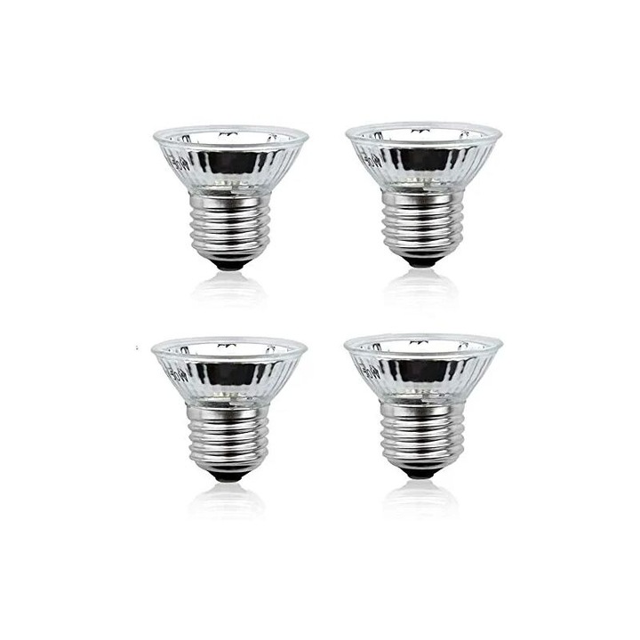 Lampa de incalzire 50W E27 UVA+UVB Full Spectrum pentru reptile si amfibieni, set de 4 bucati