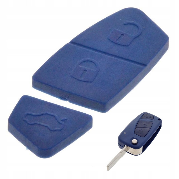Capac Cheie Cauciucat Motokey 3 Butoane Albastru