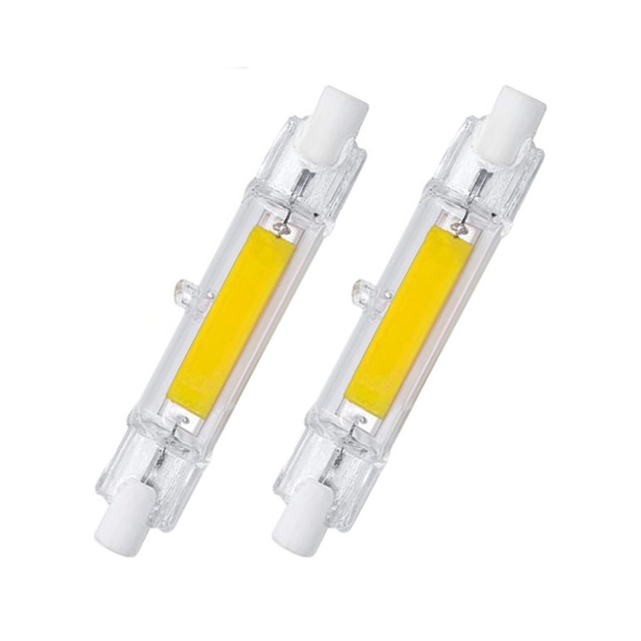 Комплект 2 LED крушки R7S, 118 мм, 10W, 1200lm, студено бяла светлина, 6000K