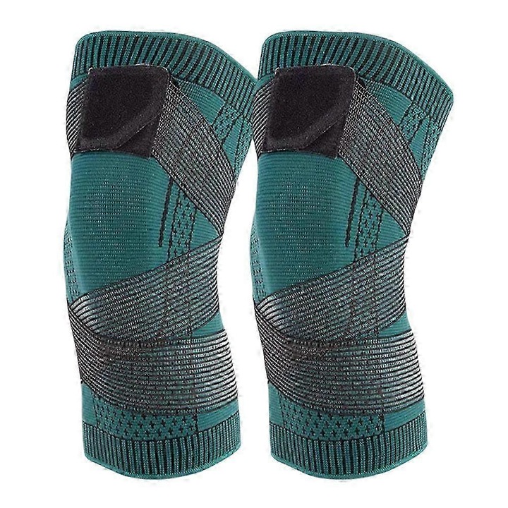 2 db rugalmas, lélegző nylon térdvédő készlet, rózsaszín/kék/fekete/zöld, S-M-L-XL-XXL-XXXL