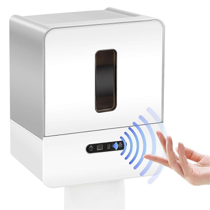 Szenzoros WC-papír adagoló, éjszakai világítással, USB töltéssel, szürke