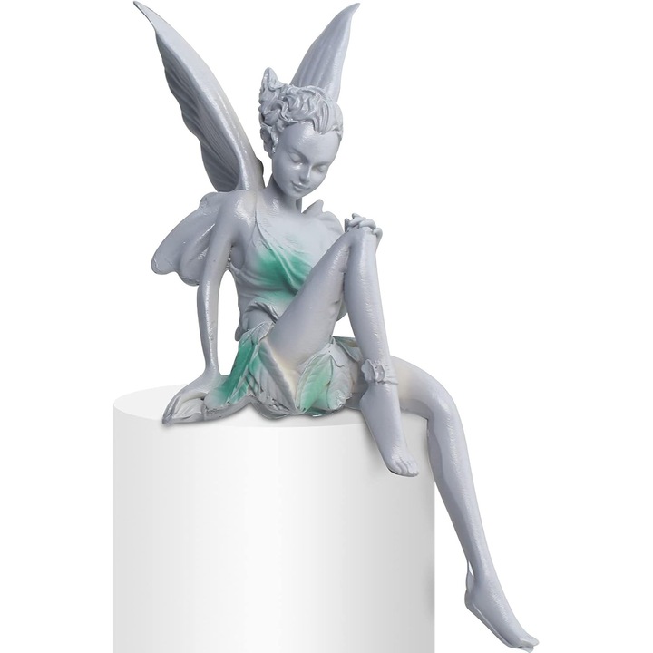 Statuie de gradina zana, Tudor si Turek, design unic, 2 culori, 30x15cm, decorativa pentru interior si exterior