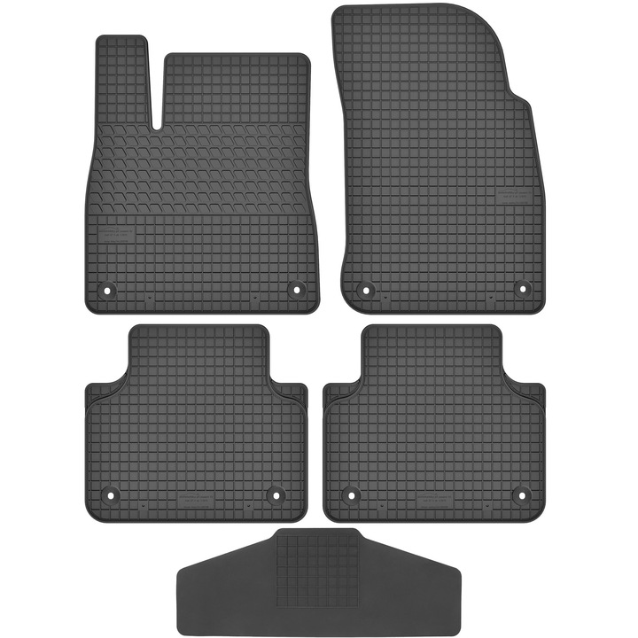 Set covorase auto Max-Dywanik pentru Audi Q7 II 2015, negru, din cauciuc, cu protectie tunel central