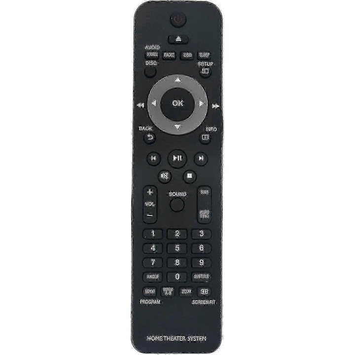 Telecomanda de inlocuire pentru sistem home theater Philips, plastic, infrarosu, 1 bucata