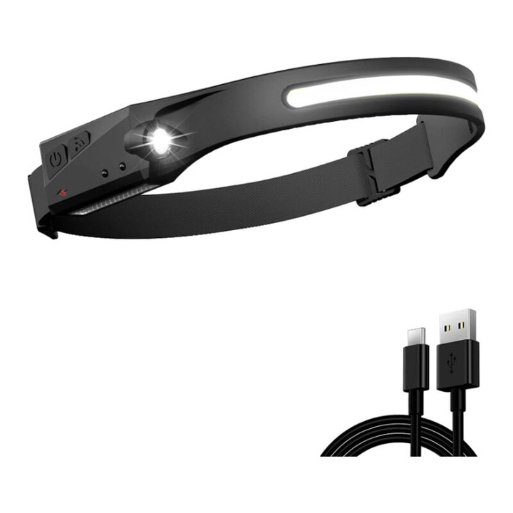 Презареждаем LED фенер, 230 лумена, 5 режима на осветление, сензор за движение, за къмпинг и туризъм, тегло 80гр