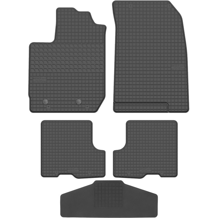 Set covorase auto MOTOHOBBY, negru, pentru Dacia Duster II 2018, din cauciuc, cu protectie tunel central