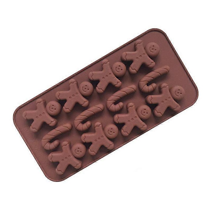 Forme prajituri din silicon, 3 bucati, pentru ciocolata si bomboane, culoare maro, 21.2x10.6x1.4cm