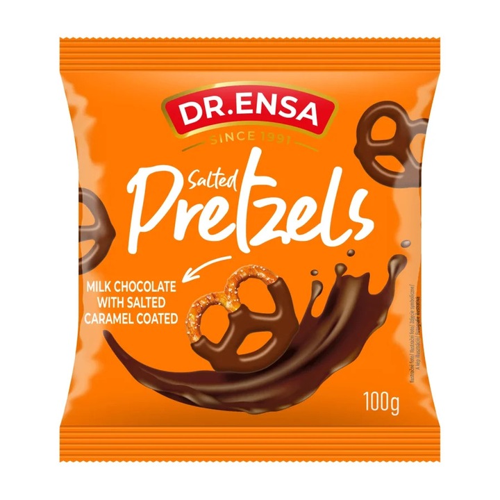 Covrigei sărati în ciocolată cu lapte cu caramel sărat (100 g) – Dr ENSA