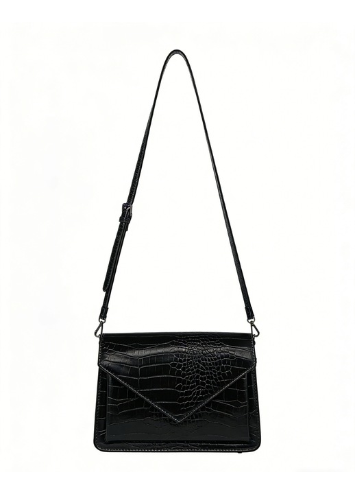 Geanta de dama BOLUAMPHC®, Crossbody, Piele Naturala, Negru