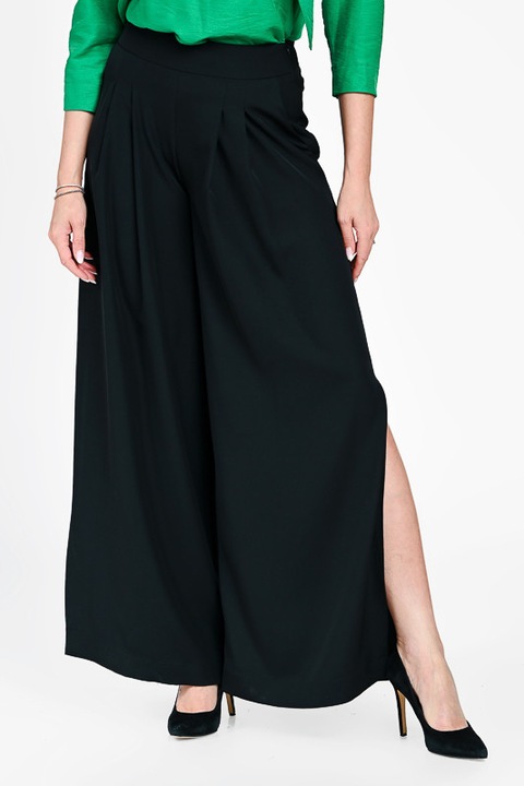 Pantaloni dama eleganti largi Giorgal crapatura pe picior Classia