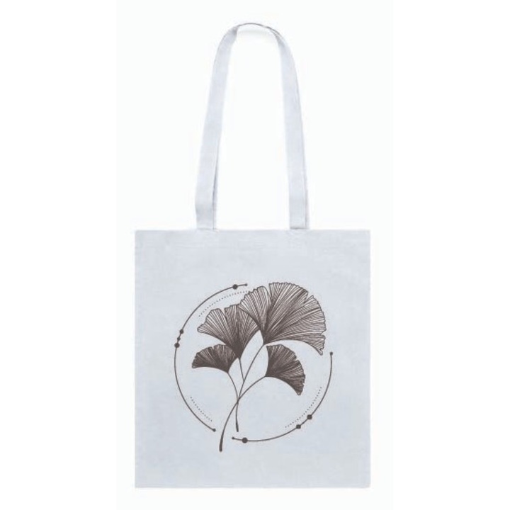 Sacosa alba Xental din bumbac de 240 g/m², cu manere lungi, 36 x 40 cm