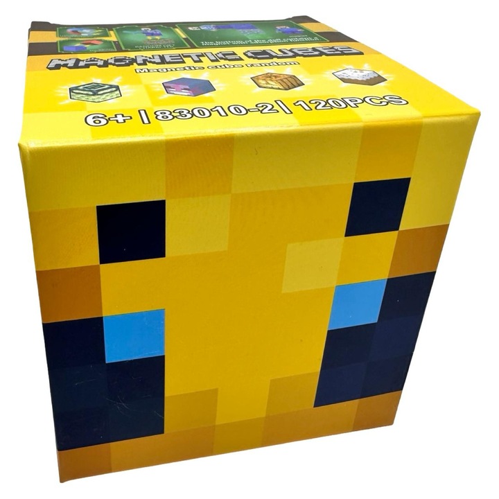 Комплект магнитни кубчета Minecraft, 100 части, включени фигурки, многоцветни, за деца над 6 години