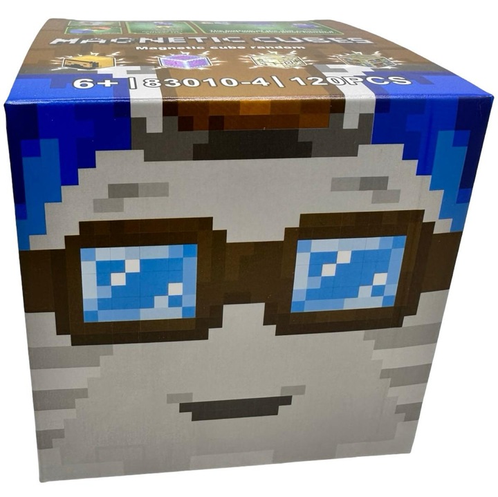 Комплект магнитни кубчета тип Minecraft 100 части с фигурки, многоцветни, за деца над 6 години