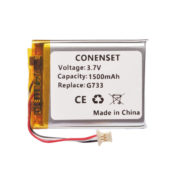 Acumulator Li-Polymer 3.7V 1500mAh pentru Logitech G733, 51x39.6x6mm