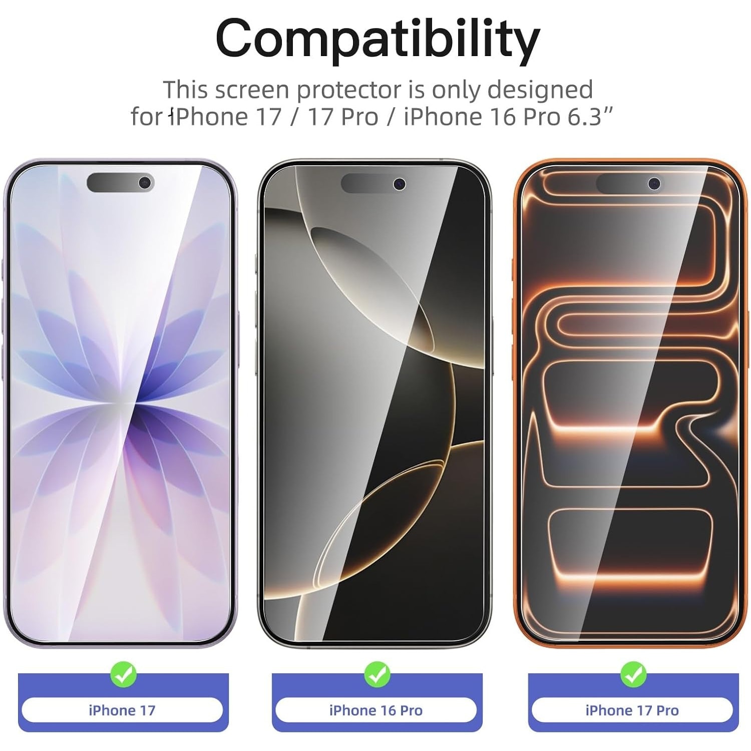 Folie protectie din sticla compatibila cu iPhone 17 / 17 Pro / 16 Pro, Case Friendly, Grosime de 0.3mm, Transparent
