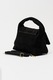 Massimo Castelli, Geanta crossbody din piele intoarsa cu clapa si bareta detasabila, Negru stins