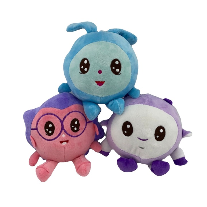 Set jucarii de plus Ricky Zoom, Blue Loop + Purple Scootio + Purple-Pink Toot, 20cm