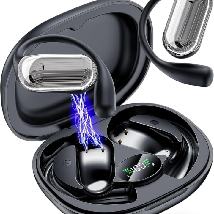 Casti cu traducere in timp real, 144 de limbi suportate, Bluetooth 6.1, casti de traducere, 5 ore de redare, casti cu traducere vocala, traducere live, casti cu canal auditiv deschis