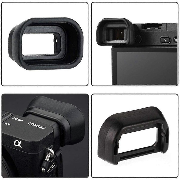 Cupa oculara pentru camera digitala A6600 A6500 A6400, neagra, din plastic