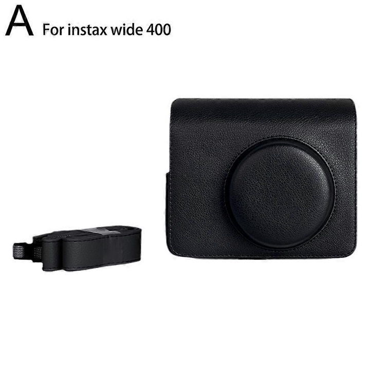 Védőtáska fényképezőgéphez, Instax Wide 400, fekete, vállpánttal