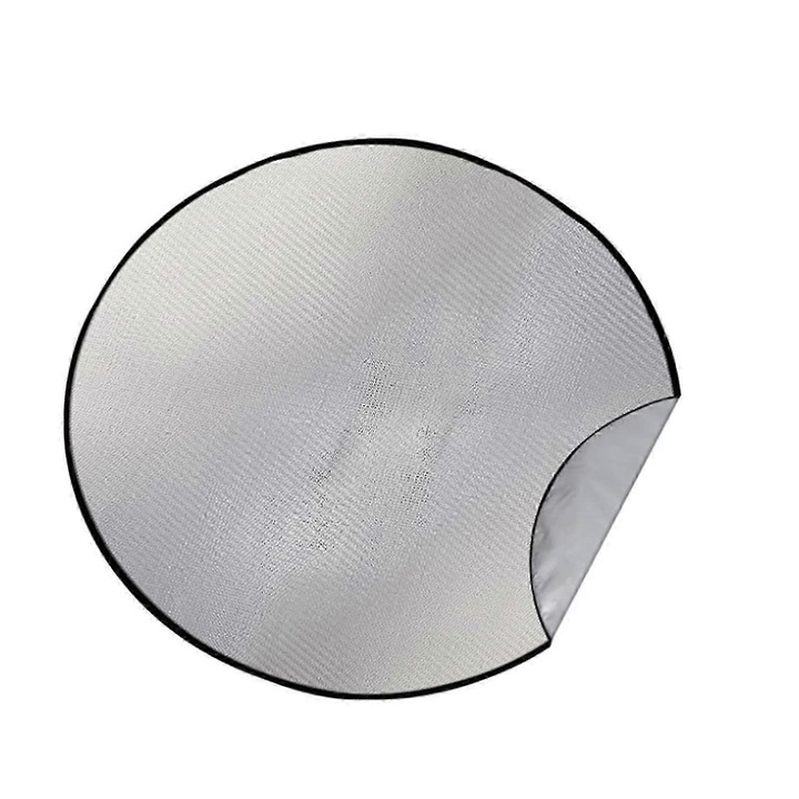 Matura de gratar ignifug, protectie rotunda impermeabila reversibila, 50cm, argintie, set 1 bucata