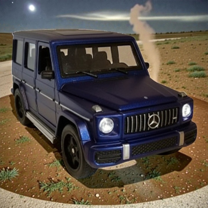 Mercedes Benz G-osztály fém modellautó, 1:36, sötétkék, visszahúzható motor, fények, hangok, nyitható ajtók, motorháztető, csomagtartó, VisionXXI