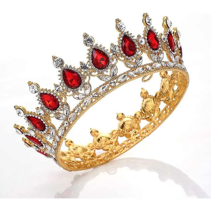 Vintage tortakorona strasszkristályokkal, 5.7x1.7in, kislányoknak, dobozban védett készlet