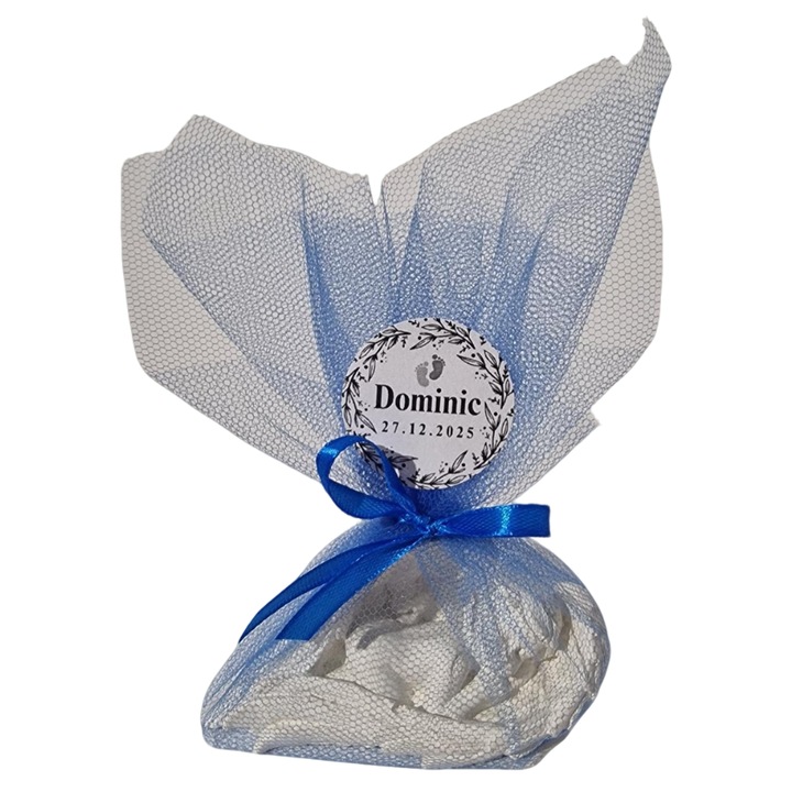 Marturie botez din ipsos in forma de bebelus pe aripi, 10 cm