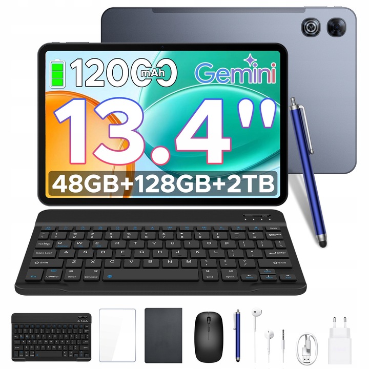 Tableta Pockam P13 13.4", 48GB RAM, 120Hz, negru, 7.7mm