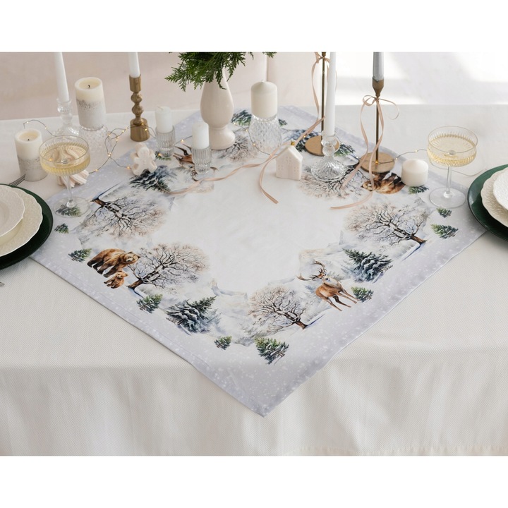 Asztalterítő 80x80 cm "Fagyos reggel", Listelle, 100% pamut, vízálló