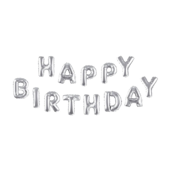 Балони Festa, Happy Birthday, сребристи