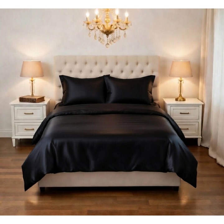 Cearsaf de pat 2, 40*2, 5 m din matase naturala 100 %, de dud 19 momme 6 A calitate- pentru pat de 1.60 m latime