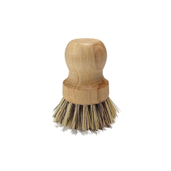 Perie dura pentru Tigai si Oale, Keller, cu Fibre Union, 100% Vegan, natural, forma rotunda, diametru ø 46mm