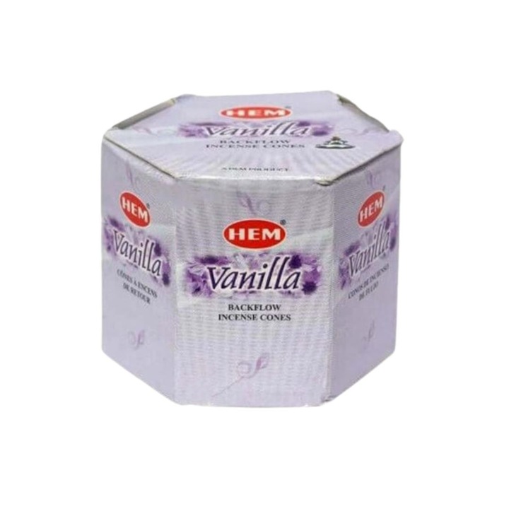 Conuri parfumate aromaterapie vanilie backflow 40 buc, 25 mm, relaxare, improspatare aer, meditatie si efect cascada