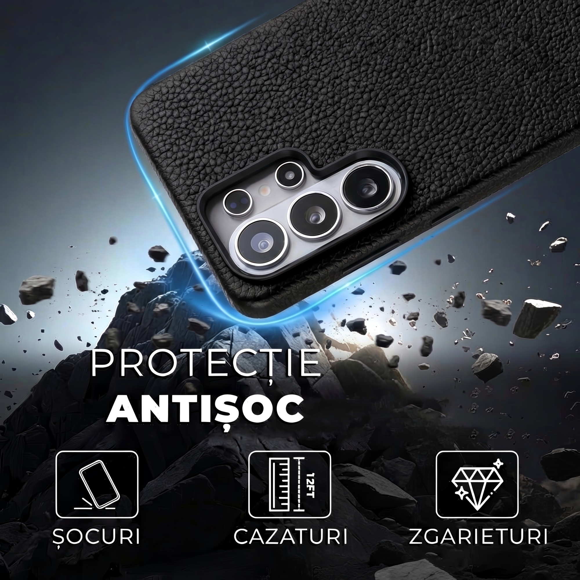 Husă din piele naturală DD Daden pentru Samsung S26 Ultra, MagSafe, handmade, neagră