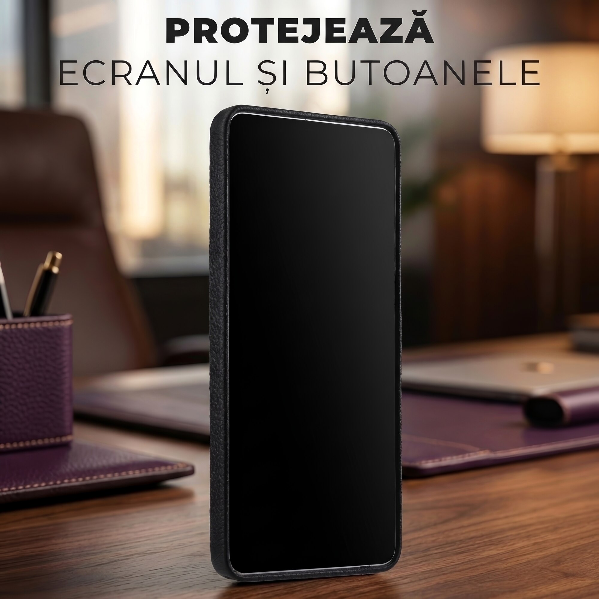 Husă din piele naturală DD Daden pentru Samsung S26 Ultra, MagSafe, handmade, neagră