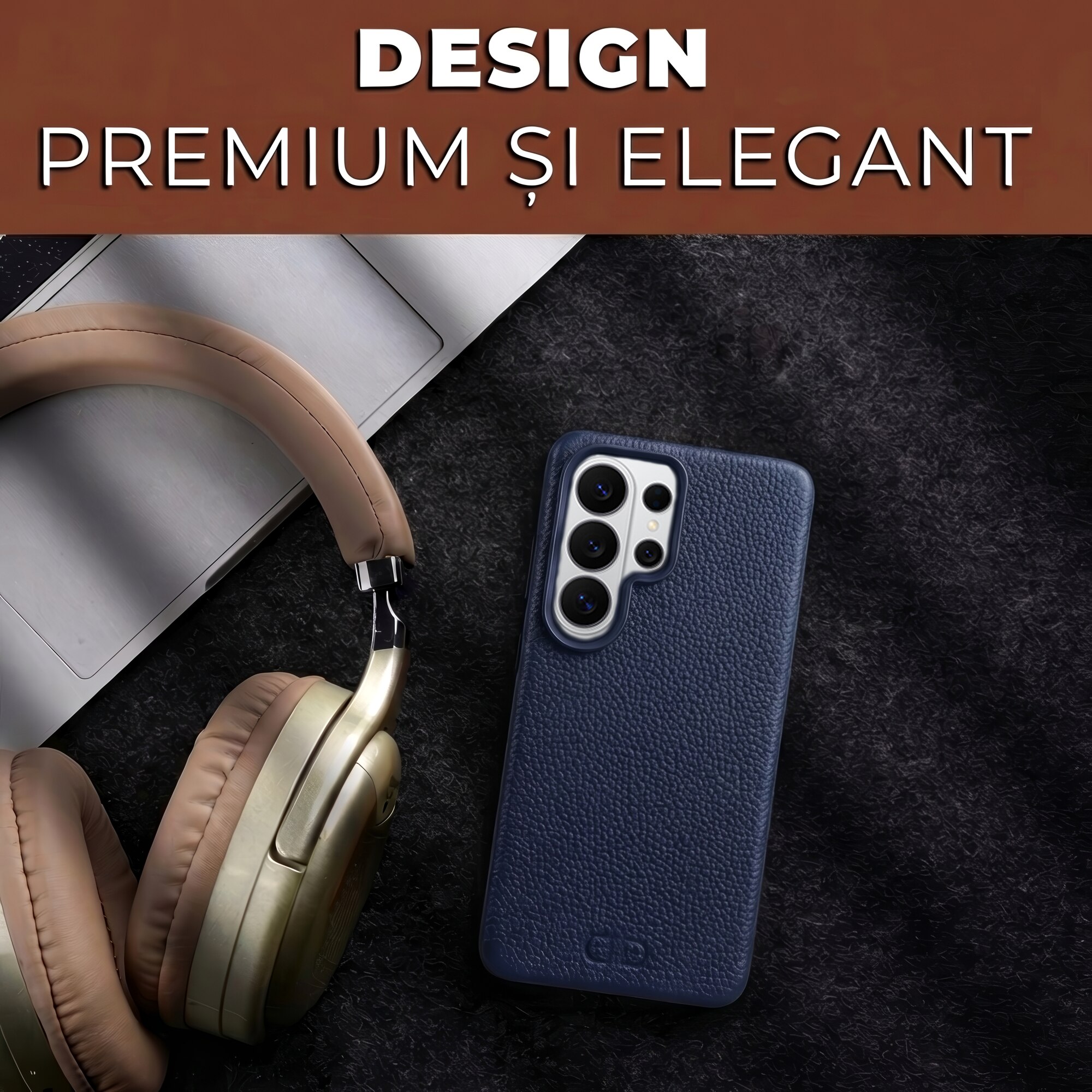Husă Daden din piele naturală pentru Samsung Galaxy S26 Ultra, MagSafe, albastru, handmade