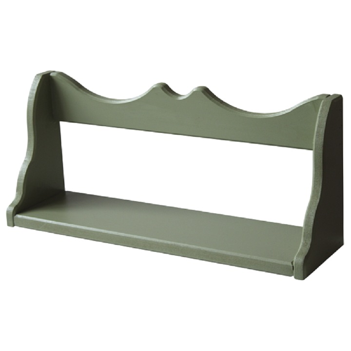 Etajera din lemn, verde, pentru baie, carti, bucatarie, 45 cm