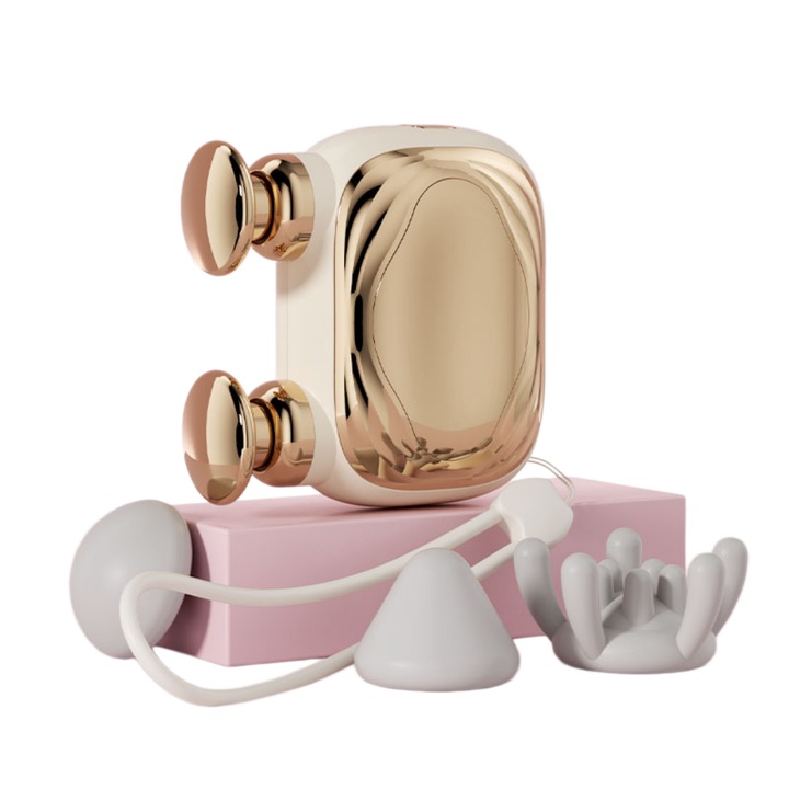 Aparat de masaj muscular mini, ORBER, reglabil, silentios, aurie, 600 mAh