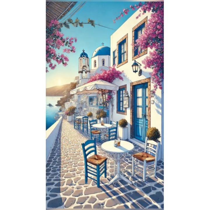Pictură pe numere Art-hobby, Santorini, 11808, dimensiune 30x50 cm, peisaj urban