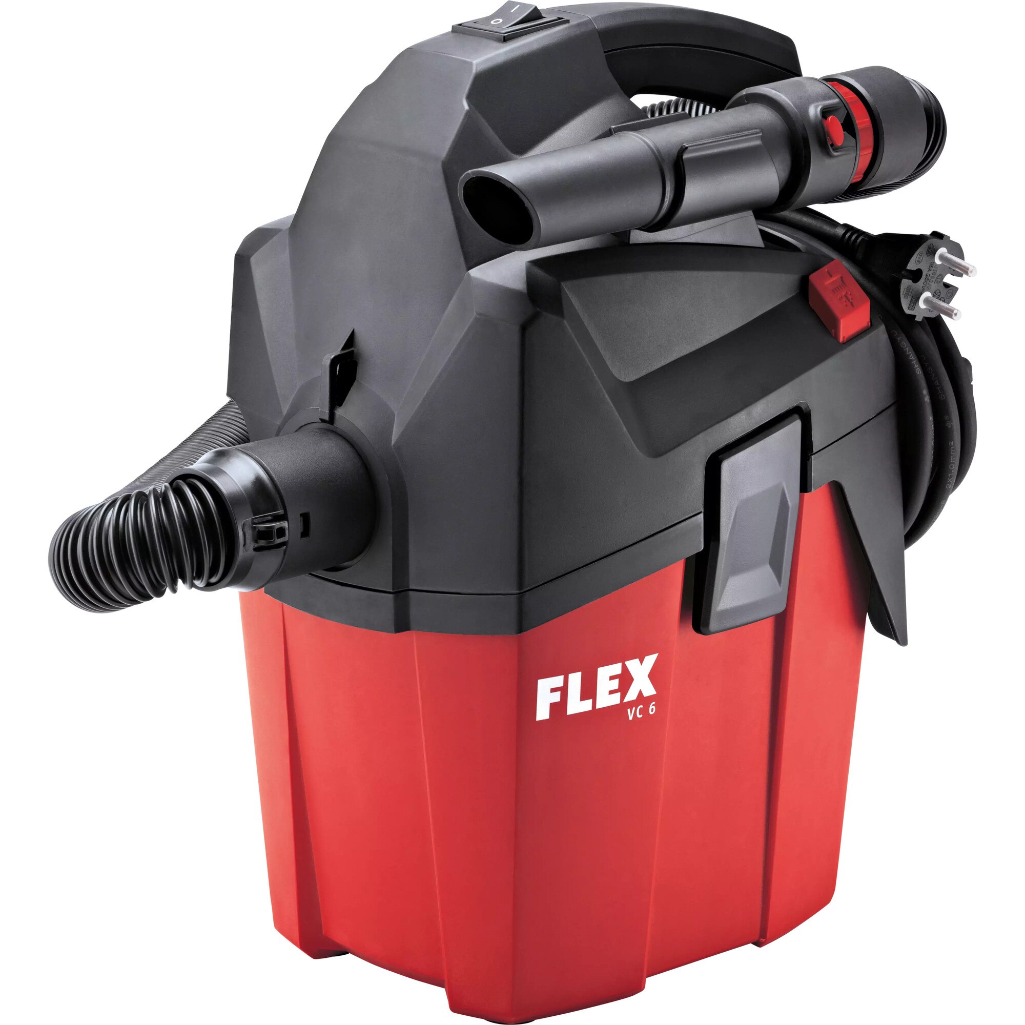 Aspirator cu sac Flex VC 6 L MC, 1200 W, 6 l, negru/rosu, compact, pentru praf