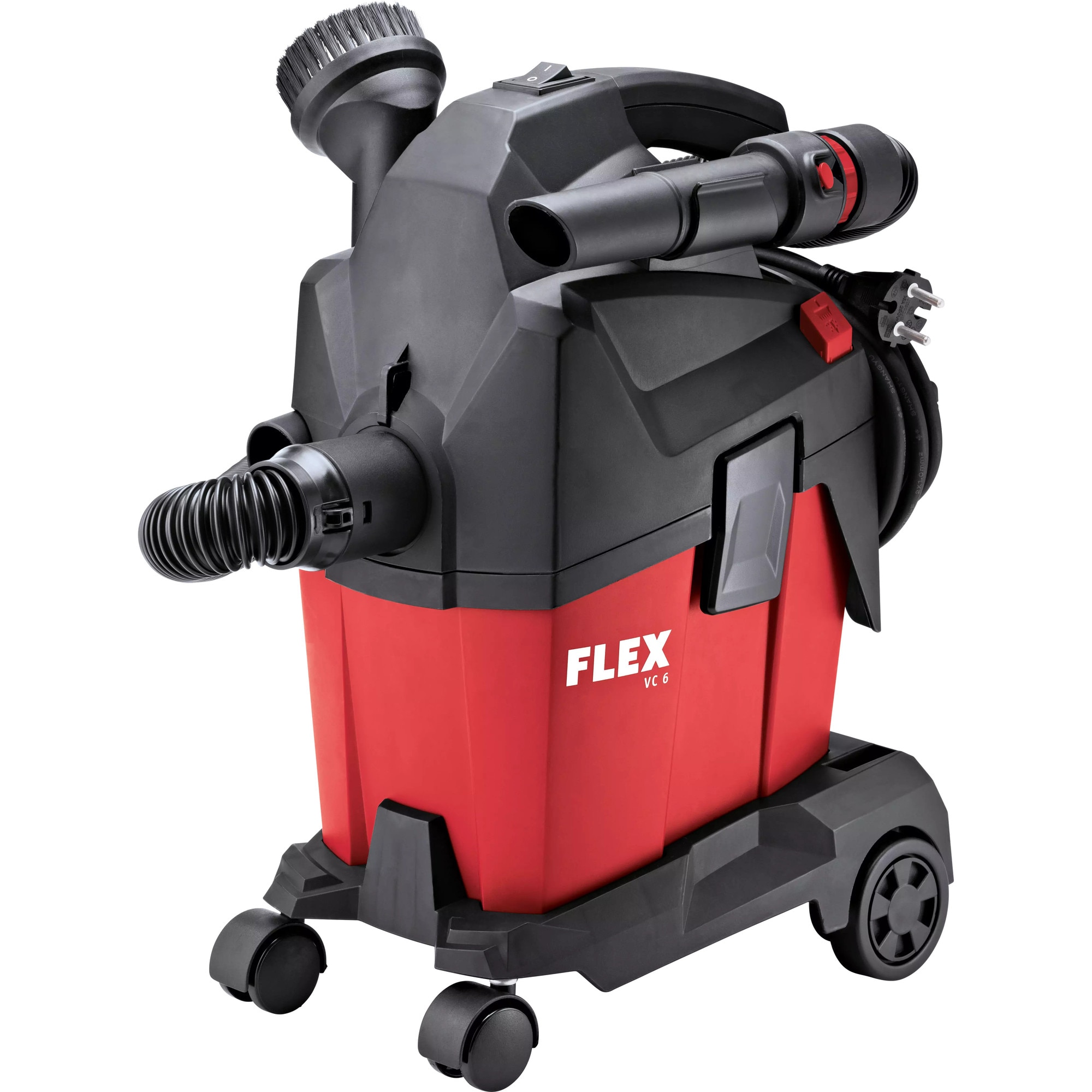 Aspirator cu sac Flex VC 6 L MC, 1200 W, 6 l, negru/rosu, compact, pentru praf