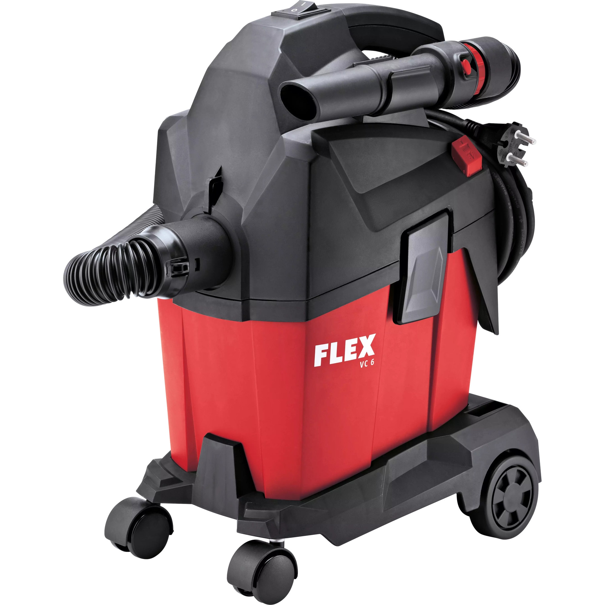 Aspirator cu sac Flex VC 6 L MC, 1200 W, 6 l, negru/rosu, compact, pentru praf