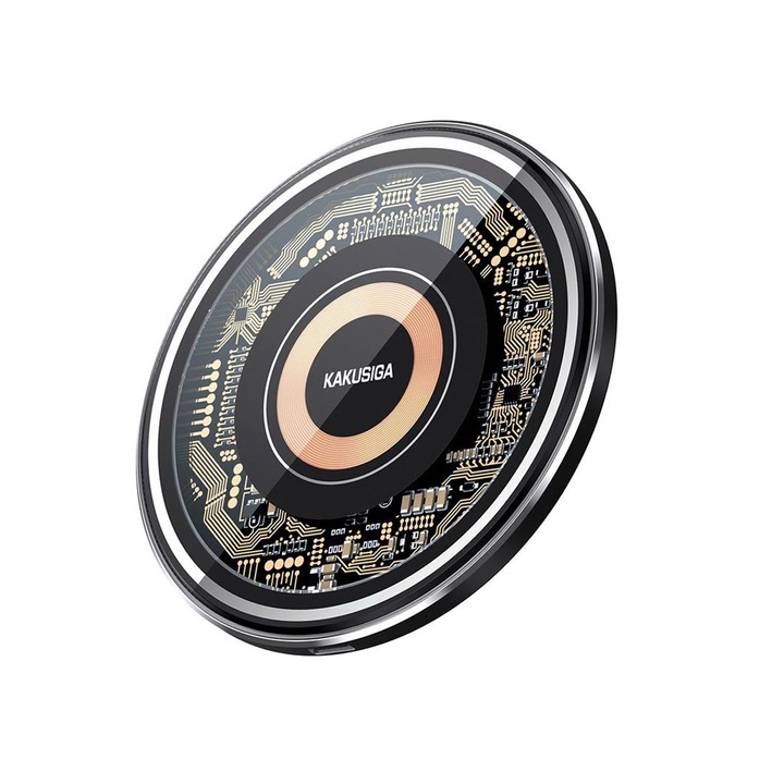 Încărcător wireless Kaku KSC-1148, 15W, 2 în 1, Negru